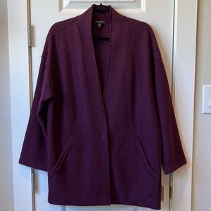 Eileen Fisher Lightweight Boiled Wool Jacket, Plum, Size S/P